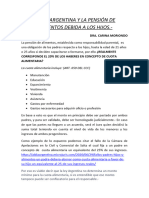 LA LEY ARGENTINA Y LA PENSIÓN DE ALIMENTOS DEBIDA A LOS HIJOS Artículo Académico