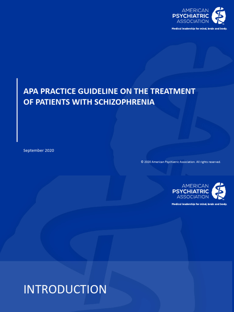 Apa Guidelines For Schizophrenia