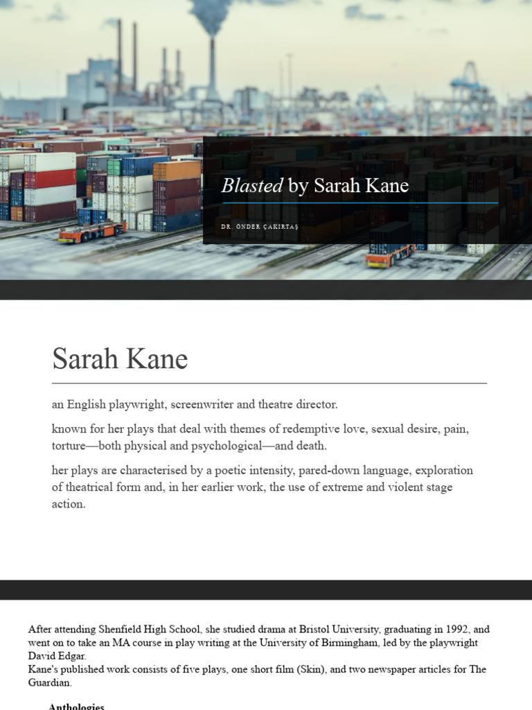 Blasted by Sarah Kane