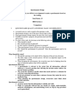 Assignment - Questionnaire Development - Chapter 15
