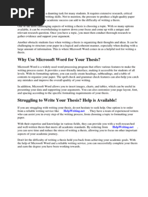 Term Paper on Microsoft Word