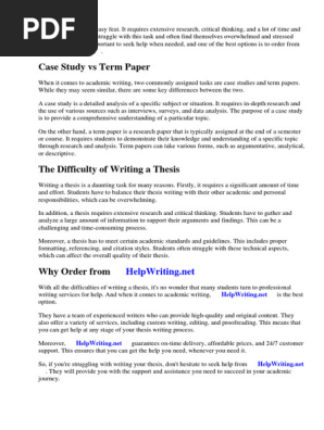 Case Study vs Term Paper