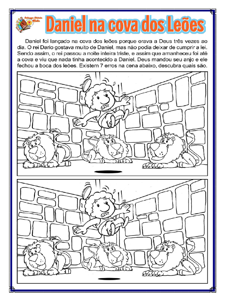 Atividade bíblica - Daniel na cova dos leões | PDF