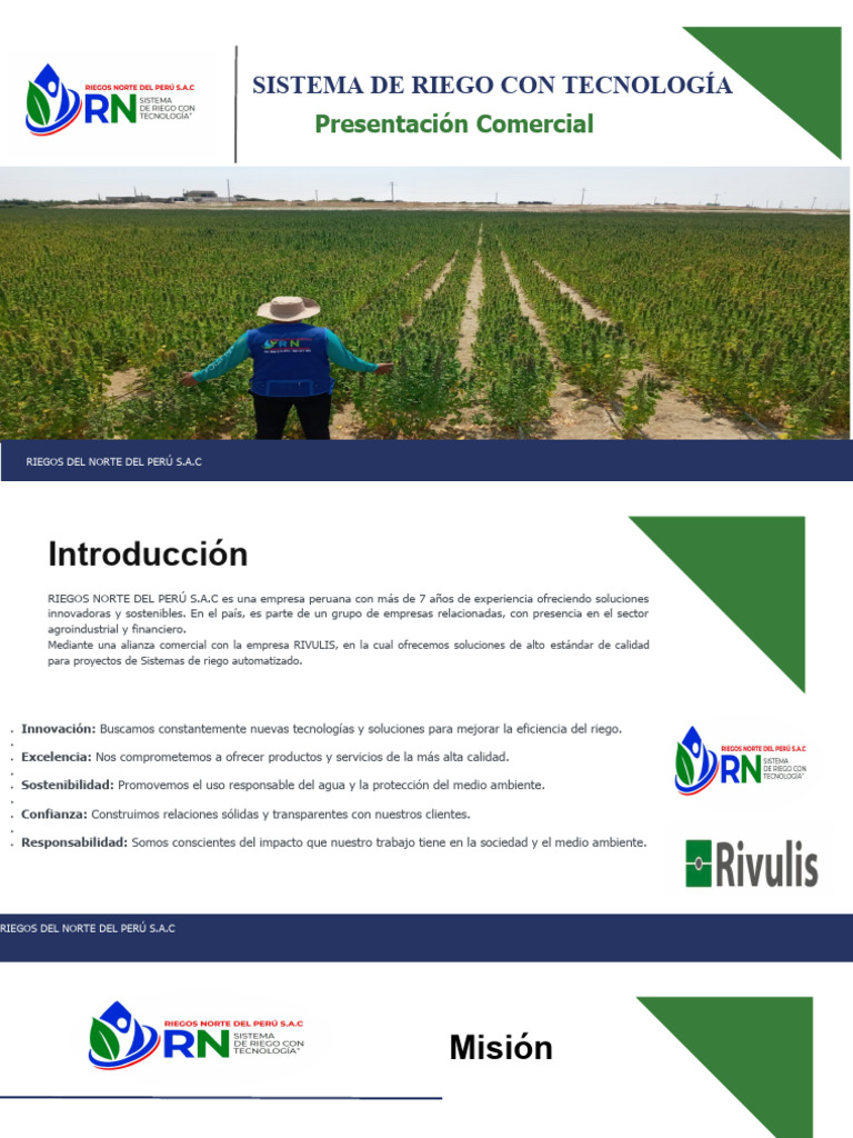 JJAR Presentacion Comercial 2023 - Compressed | PDF | Riego | Agua