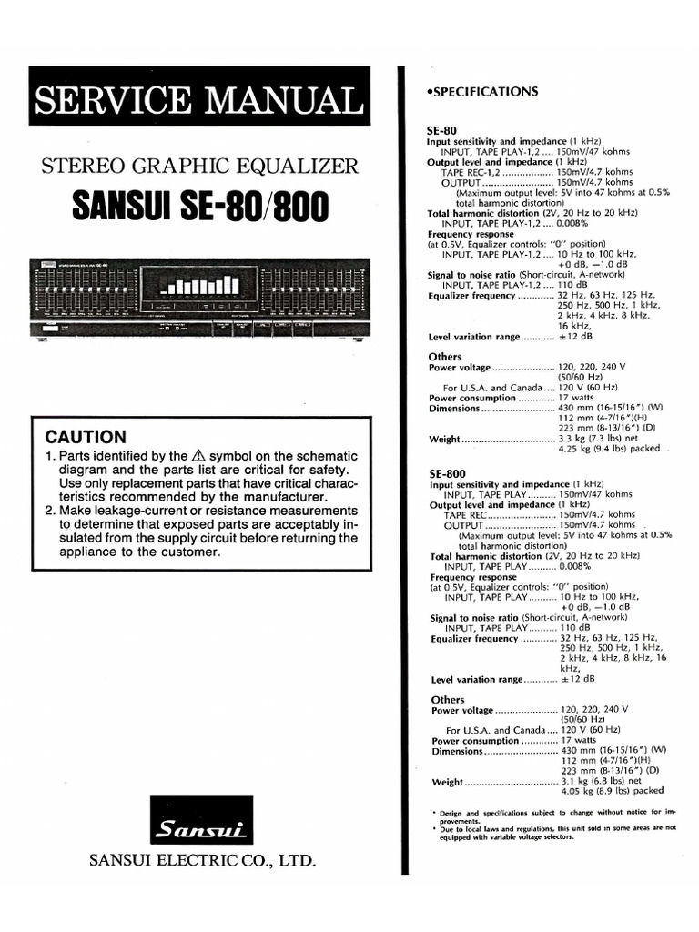 Sansui Se-80 Se-800 | PDF