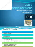 Unit 5 Financing Decisions: Principles of Finance FA32044/FA36044