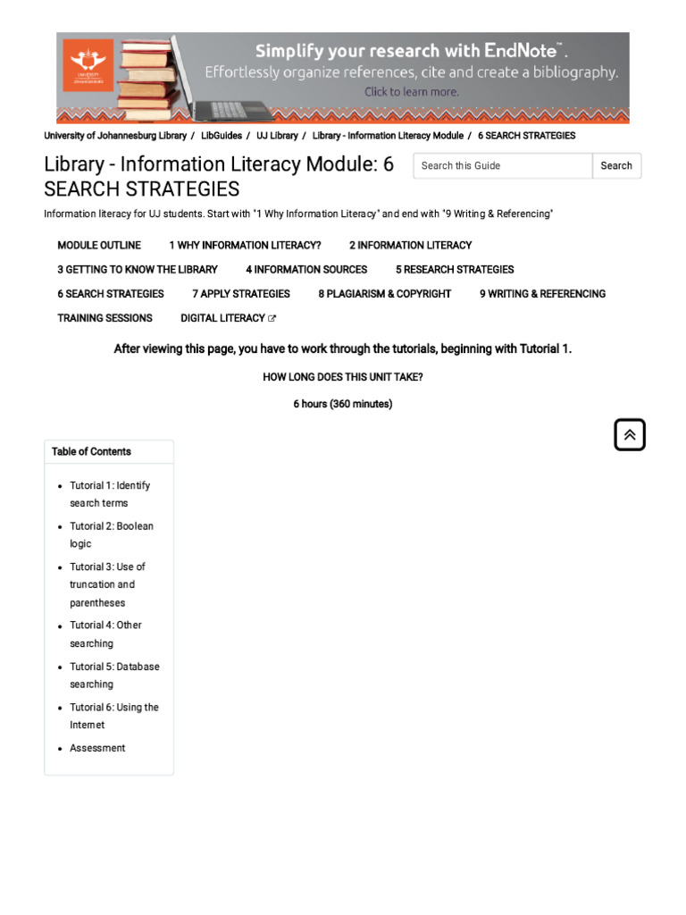 6 SEARCH STRATEGIES - Library - Information Literacy Module - LibGuides ...