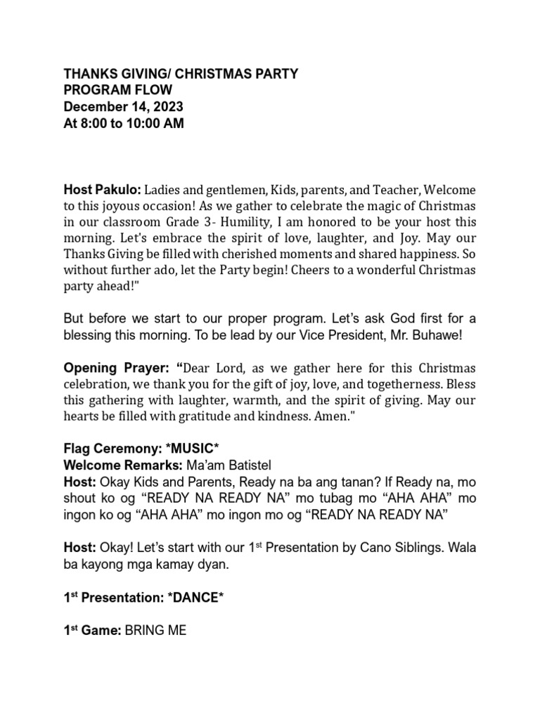 Free Printable Christmas Program