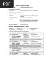 Acta de Entrega de Cargo