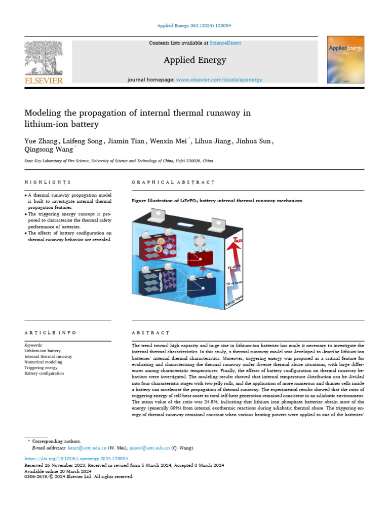 Modeling The Propagation of Internal Thermal Runaway in Lit 2024 ...