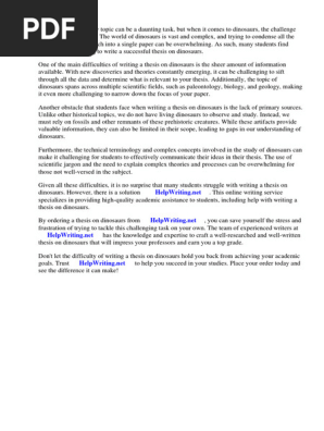 Term Paper About Dinosaurs