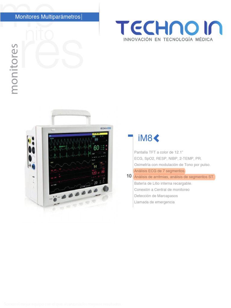Monitor Multiparámetros iM8: Especificaciones | PDF | Metrología