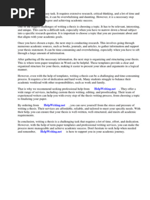 Term Paper Templates Word