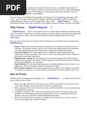 Civil Engineering Term Paper