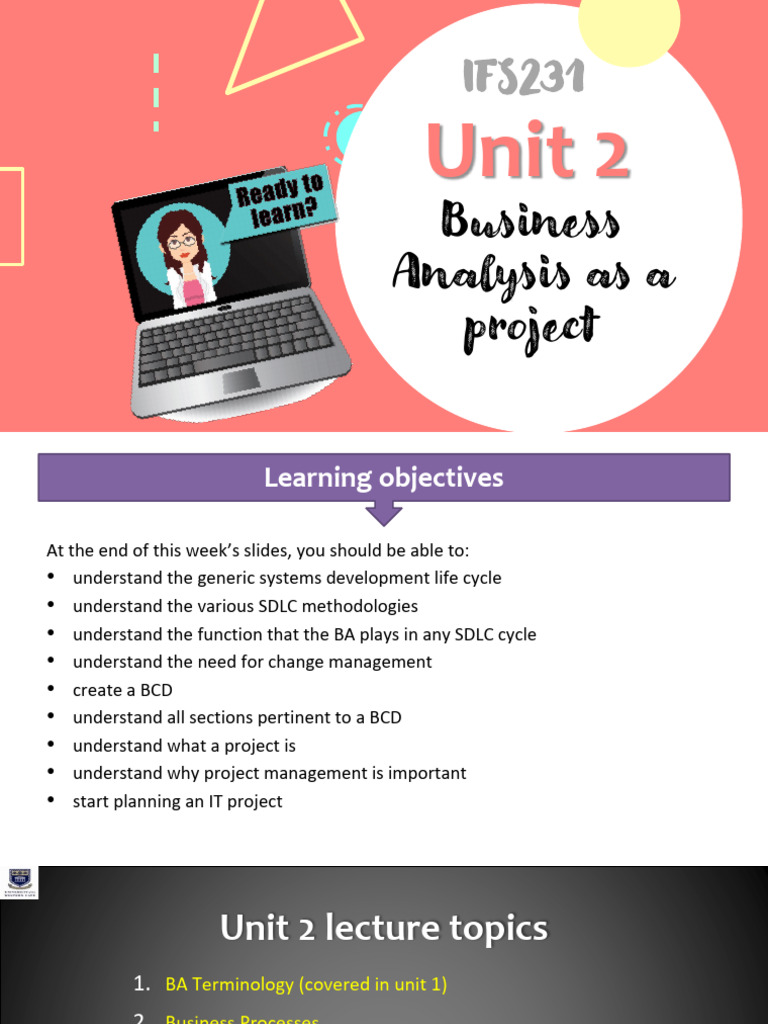 Ifs231 Unit+2 | PDF | Business Process | Business Analysis