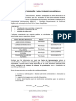 Carta de Autorização para Atividades Acadêmicas