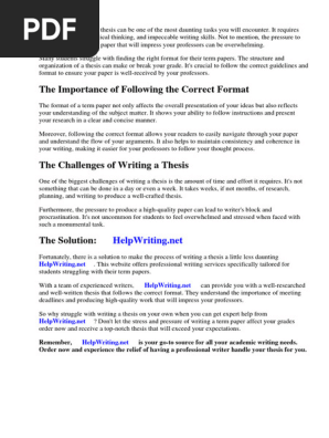 Format of Writing a Term Paper