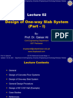 Lecture 02 Part I Design of One Way Slab System Updated 26-10-2023