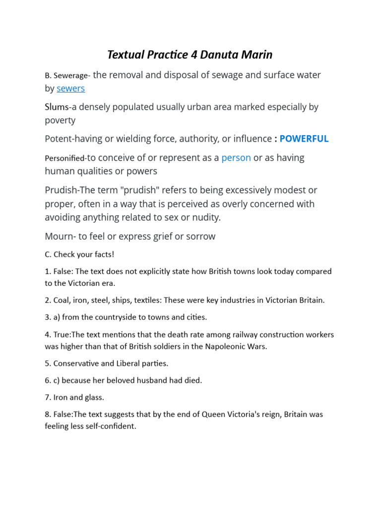 Textual Practice 4 Danuta Marin PDF United Kingdom Of Great Britain