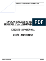 "Ampliacion de Redes de Distribucion en La Provincia de Ayabaca, Departamento de Piura" Expediente Conforme A Obra Sección: Líneas Primarias