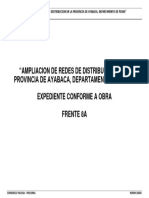 "Ampliacion de Redes de Distribucion en La Provincia de Ayabaca, Departamento de Piura" Expediente Conforme A Obra Frente 8A