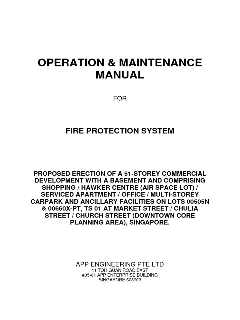 Fire Protection System O&M Manual | PDF | Fire Sprinkler System | Pump
