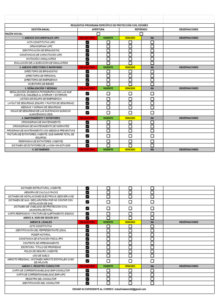Requisitos Protección Civil Edoméx | PDF
