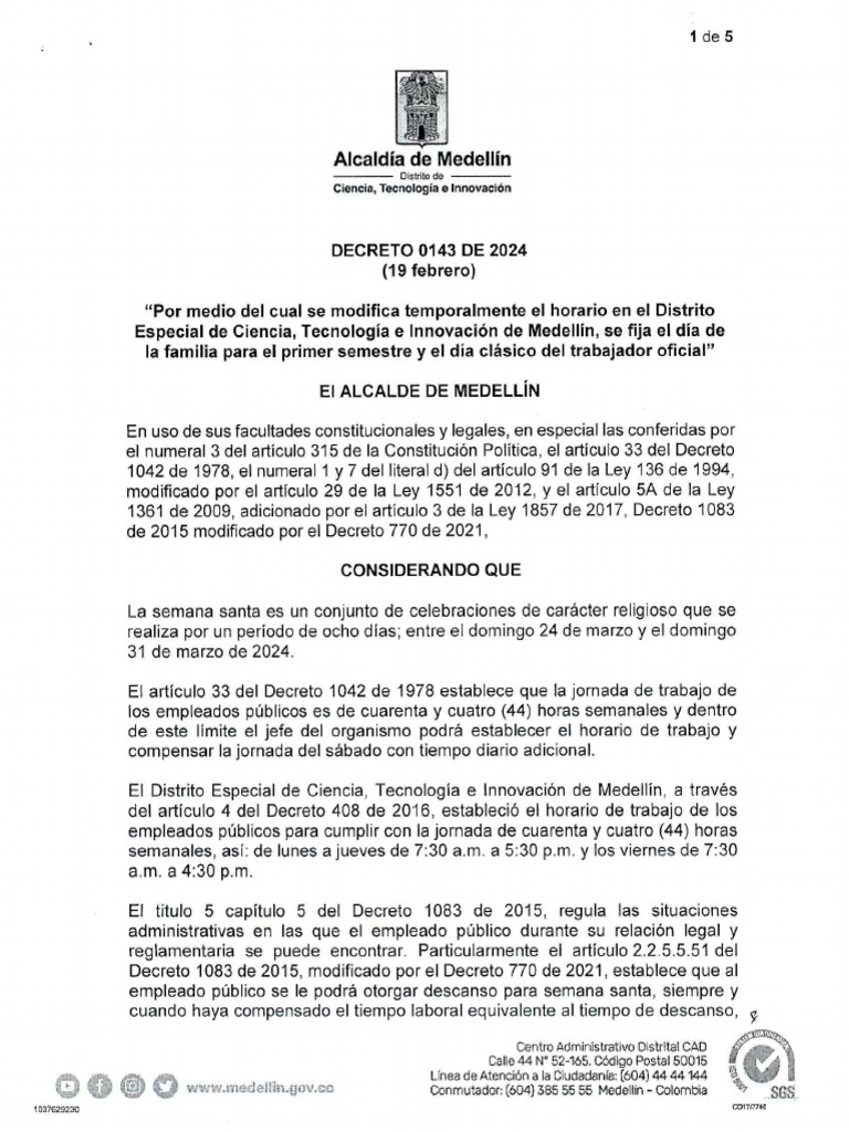 Decreto 0143 de 2024 | PDF
