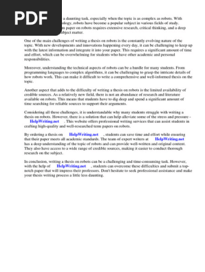 Term Paper About Robots