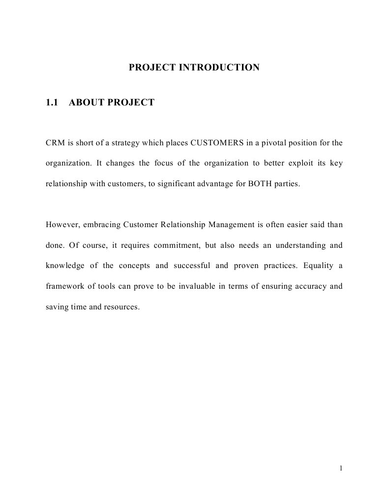 Project Report CRM | PDF | Business