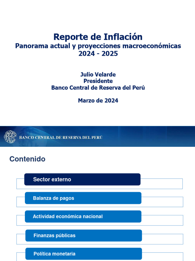 Reporte de Inflacion Marzo 2024 Presentacion PDF Inflación Dinero