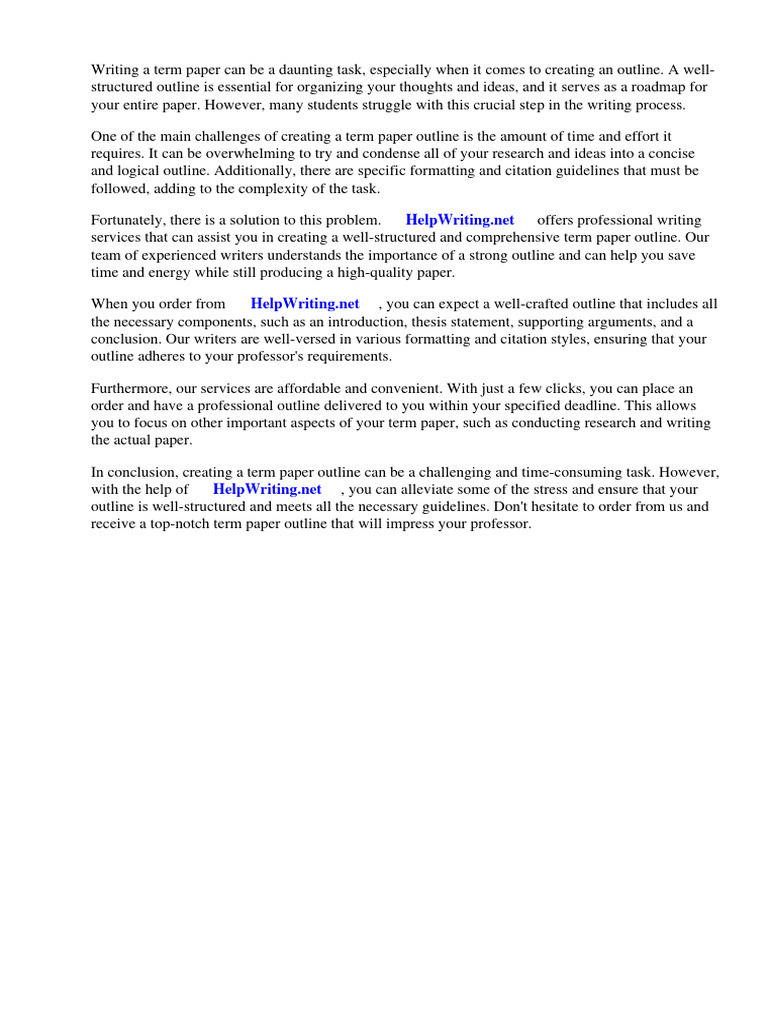 How To Create Term Paper Outline | Download Free PDF | Thesis ...