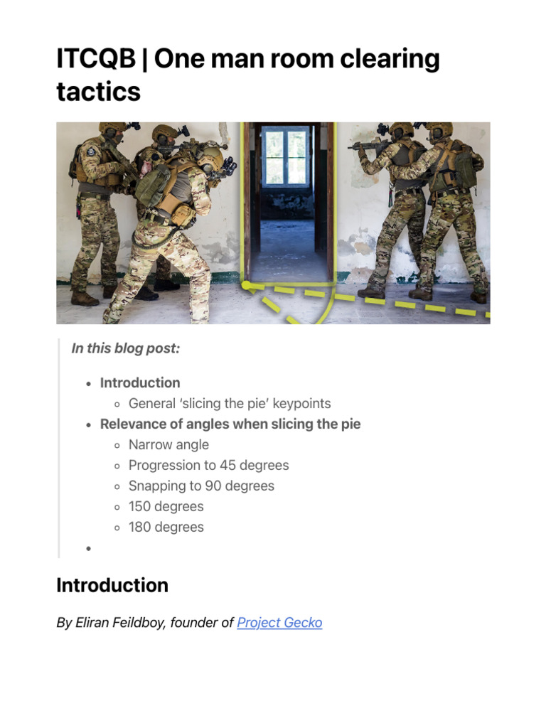Solo CQB Room Clearing Techniques | PDF | Gun Barrel | Door