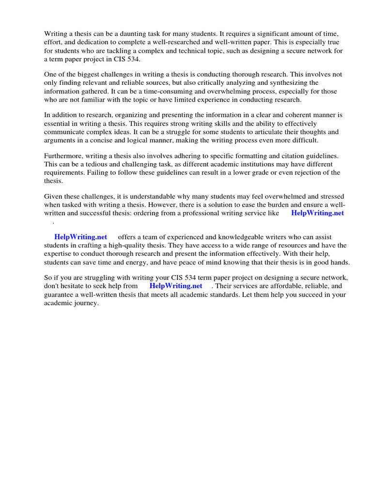 Cis 534 term paper project designing a secure network pdf internet
