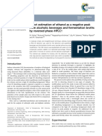 Direct estimation of ethanol as a negative peak