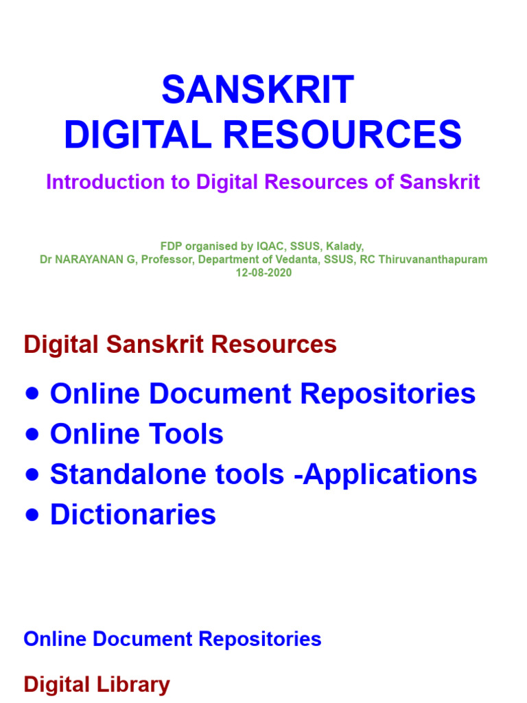 Digital Resources for Sanskrit Studies | PDF | Art | Religion ...