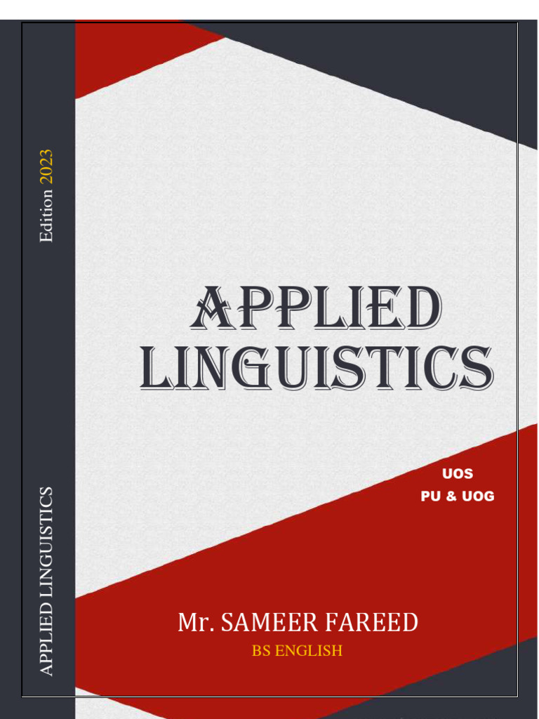 Applied Linguistics Overview 2023 | PDF | Language Acquisition ...