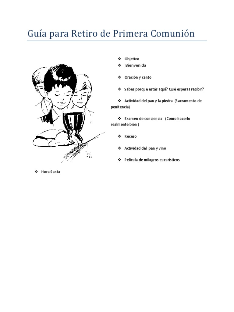 Guía para Retiro de Primera Comunión