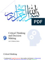 Lecture-6 Critical Thinking and Decision Making 1