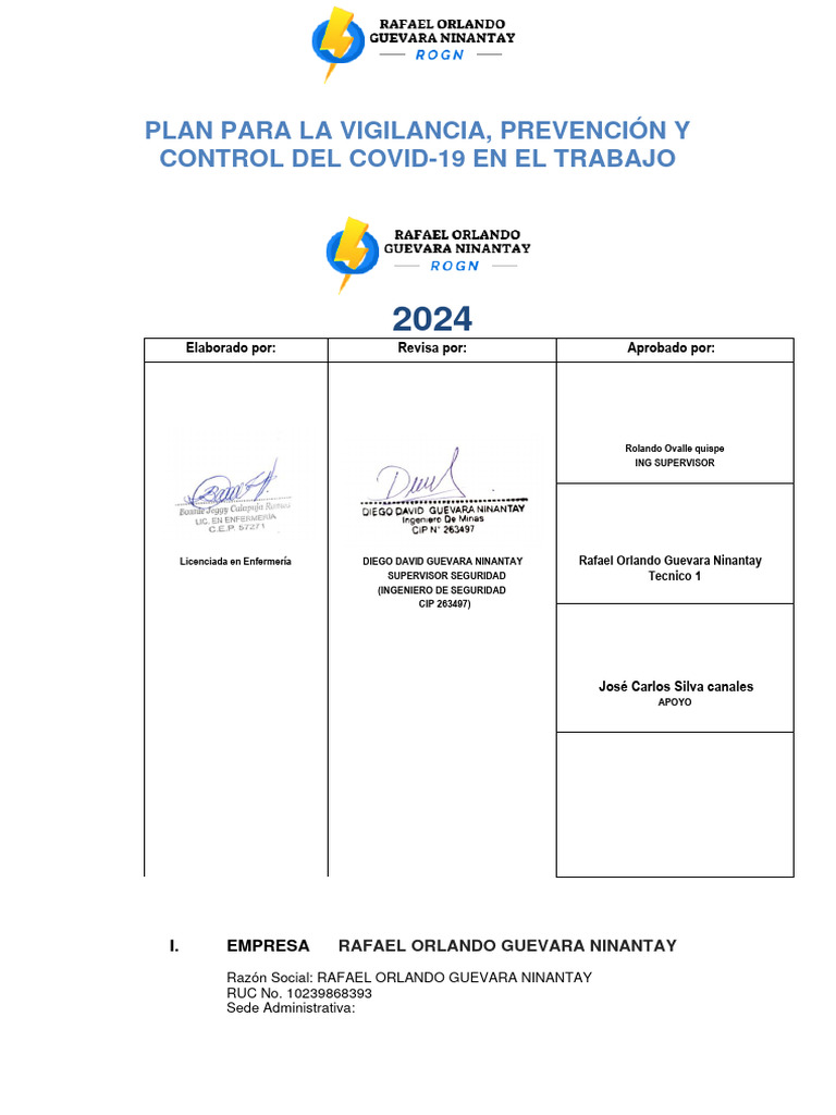 Plan para La Vigilancia, Prevención y Control Del Covid-19 en El ...
