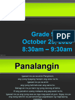 Grade 9 Guijo October 25, 2023 8:30am - 9:30am