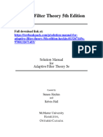 Adaptive Filter Theory 5Th Edition Haykin Solutions Manual Full Chapter PDF