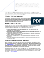 How To Do A Title Page For A Term Paper