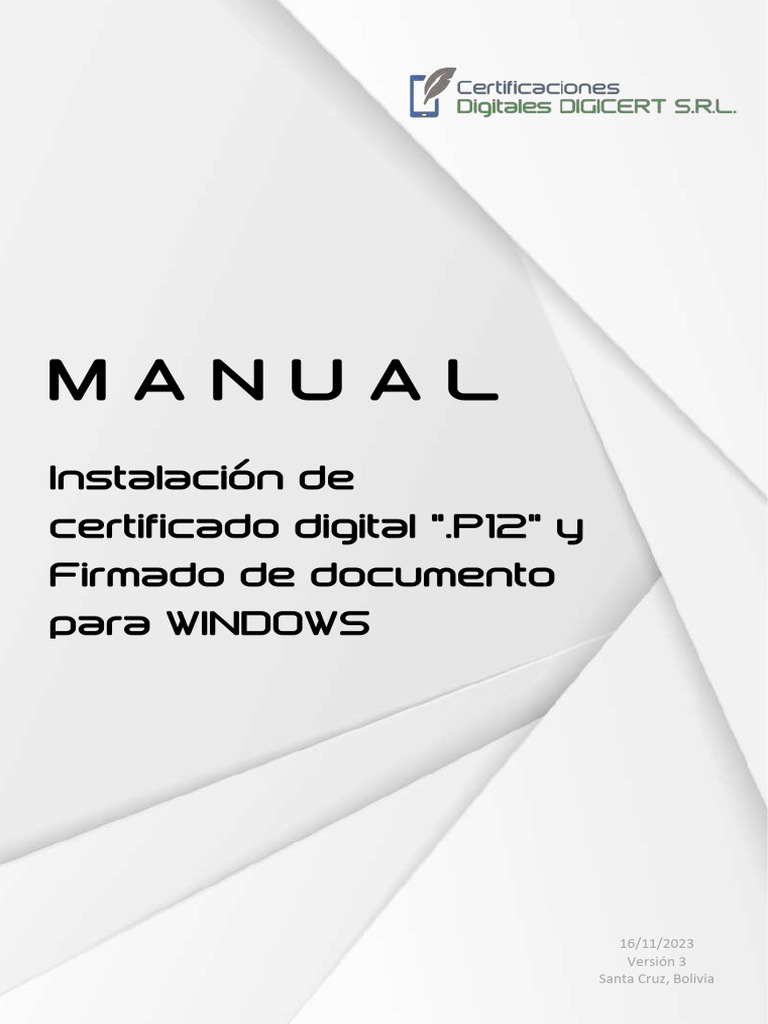 Instalación y Uso de Certificado P12 en Windows | PDF | Archivo de ...