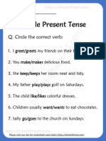 Simple Present Tense Sunday HW