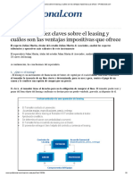 Conozca Las Diez Claves Sobre El Leasing y Cuáles Son Las Ventajas Impositivas Que Ofrece - IProfesional