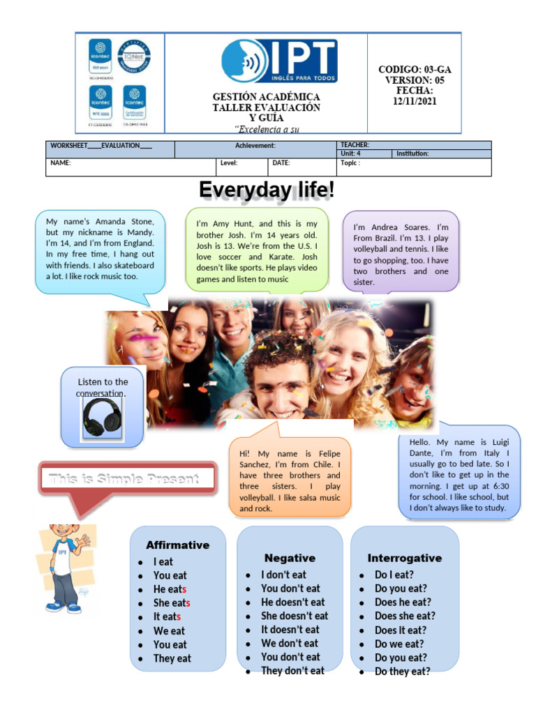 Simple Present Tense Guide | PDF | Linguistics | Grammar