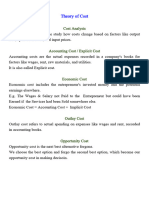 Notes Theory of Cost