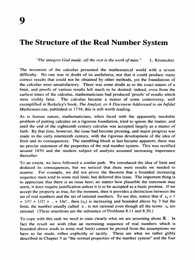 Foundations of the Real Number System | PDF | Mathematics ...
