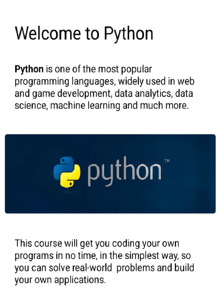 Python Bascics | PDF | Python (Programming Language) | Computer Programming